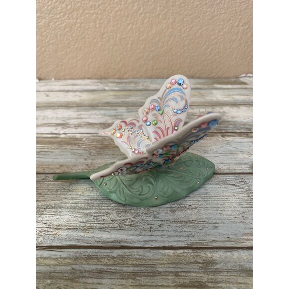 Lenox Gold Club Butterfly 2001 & Morning Dew Rhinestone Butterfly Figurines Lot - Picture 3 of 12